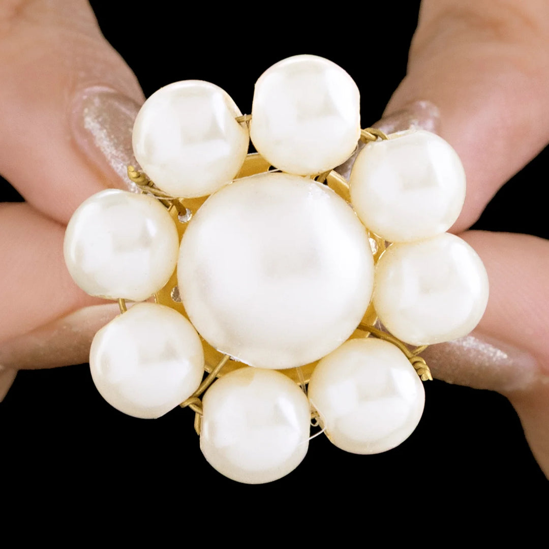 Anti Tarnish Pearl Adjustable Ring
