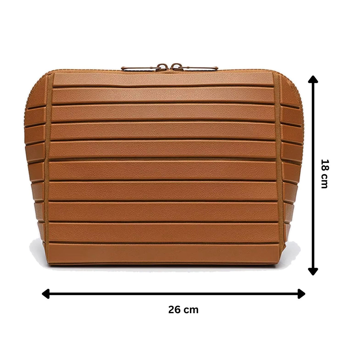 Leather Makeup Organiser – Travel Bag with Adjustable Compartments