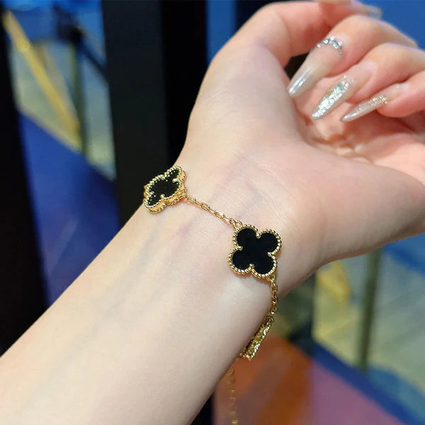 Gold Plated Anti Tarnish Clover Bracelet