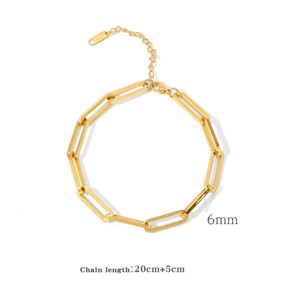 Gold Plated Anti Tarnish  Rope Chain Bracelet