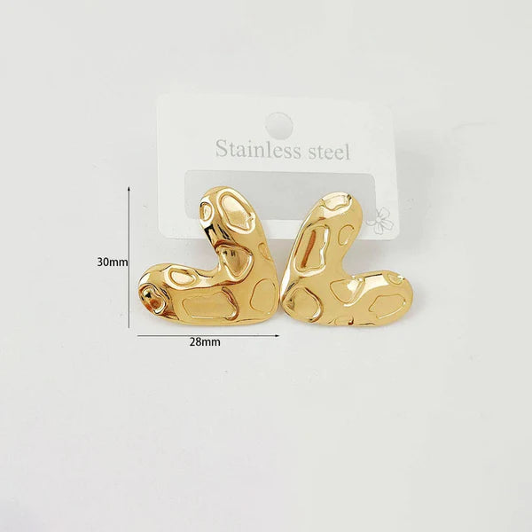 Gold-Plated Anti Tarnish Heart Droplet Earrings