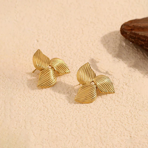 Gold-Plated Anti Tarnish Triangular Stud Earrings