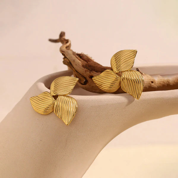 Gold-Plated Anti Tarnish Triangular Stud Earrings