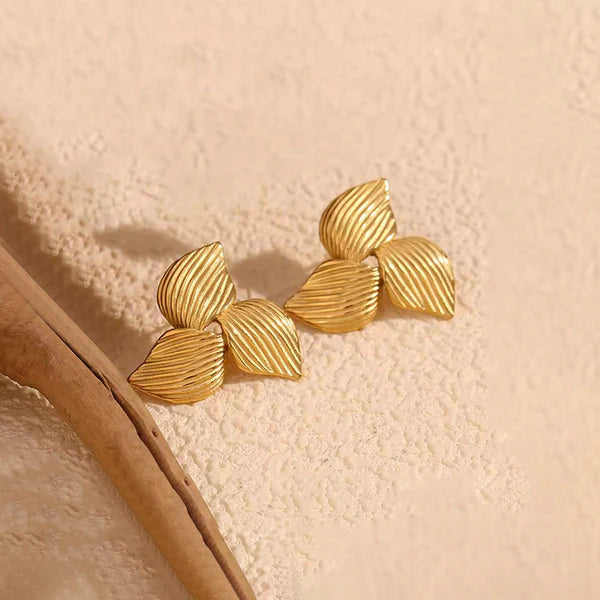 Gold-Plated Anti Tarnish Triangular Stud Earrings