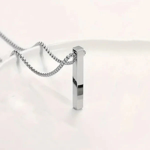 Silver Plated Anti Tarnish Minimal Bar Pendant Necklace