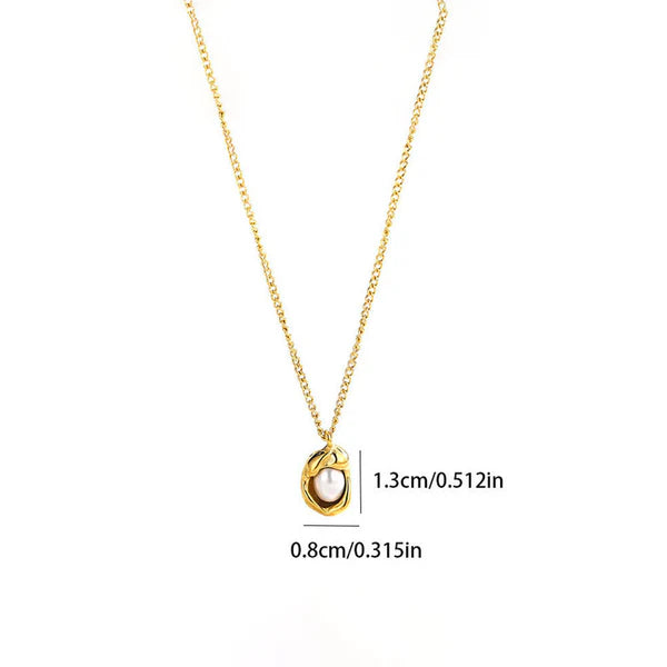 Gold Plated Anti Tarnish Pearl Pendant Necklace