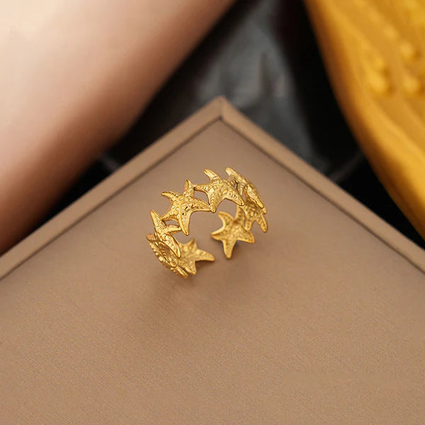 Gold Plated Anti Tarnish Star Themed Ring