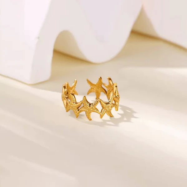 Gold Plated Anti Tarnish Star Themed Ring