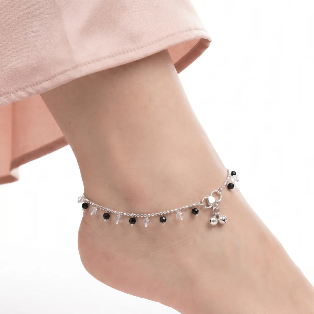 Anti Tarnish Black Crystal Beaded