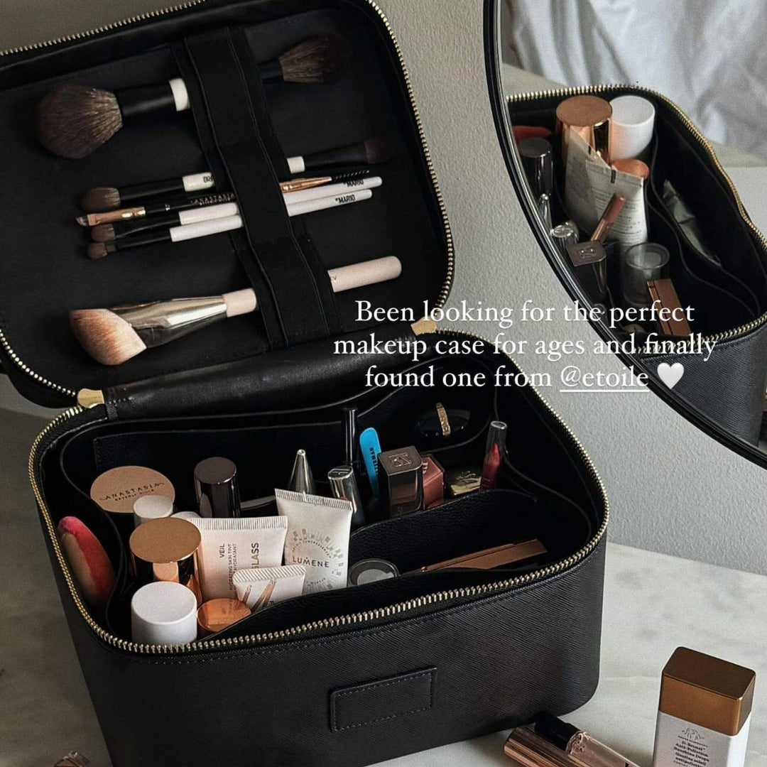 Portable Travel Makeup Storage Bag with Removable Cosmetic Organizer