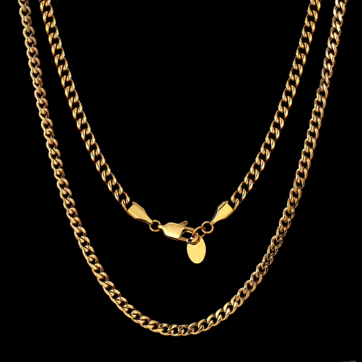 18K Gold PVD Stainless Steel –  Cuban Chain Necklace (Unisex)
