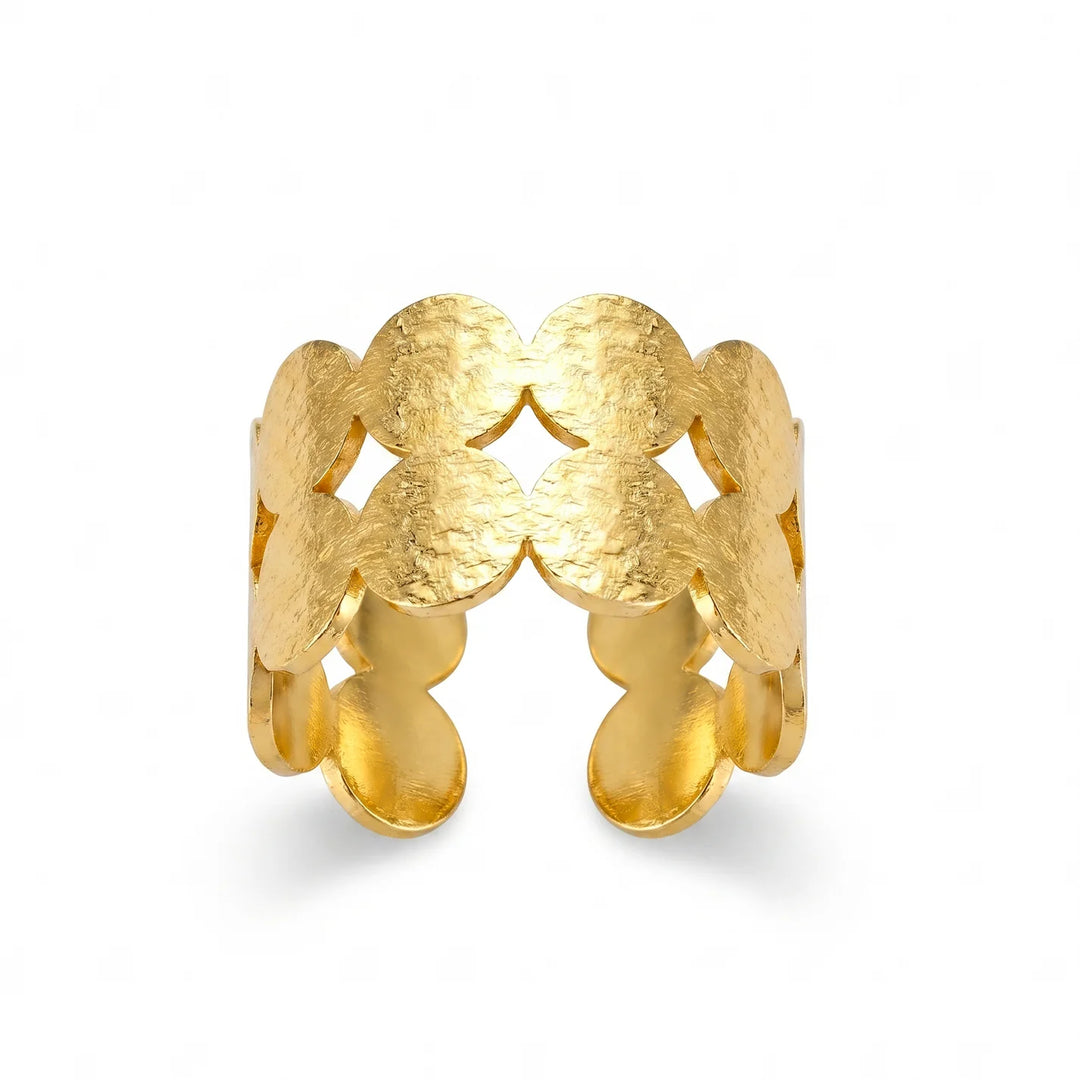 Anti Tarnish Hammered ring