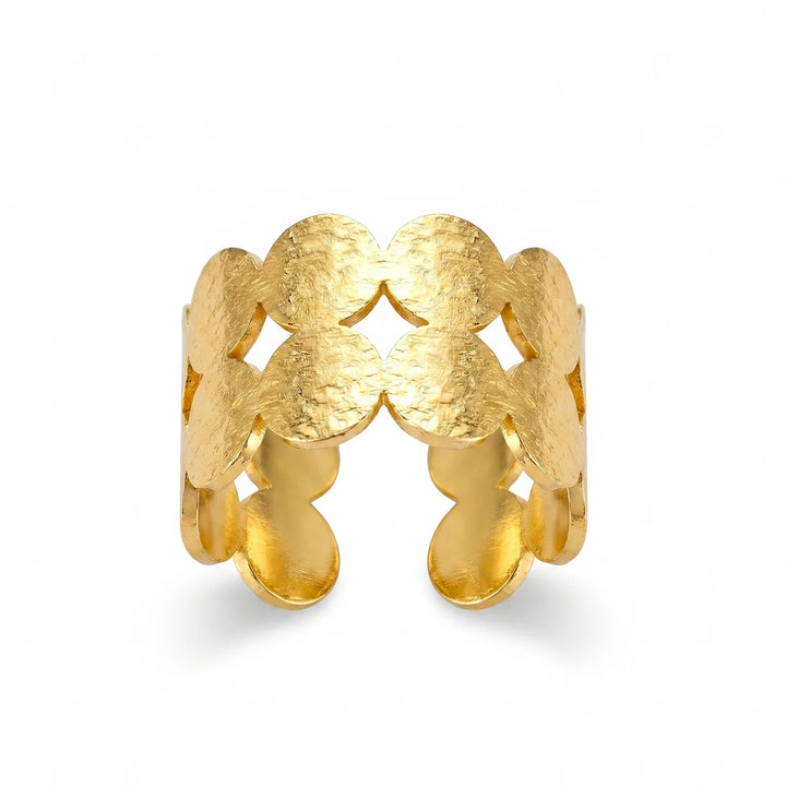 Anti Tarnish Hammered ring