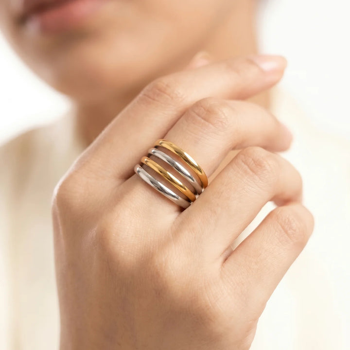 Anti Tarnish Dual-Tone ring