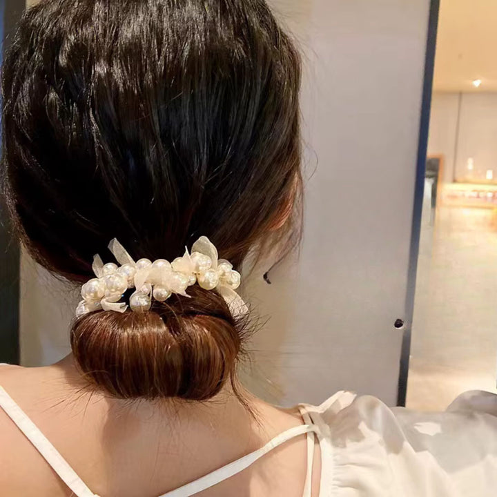 Pearl Beaded Hair Scrunchie