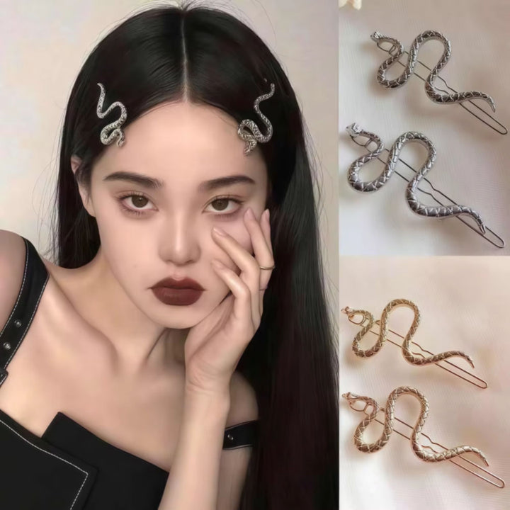 Vintage Snake Hair Pin – Rhinestone Serpent Hair Clip