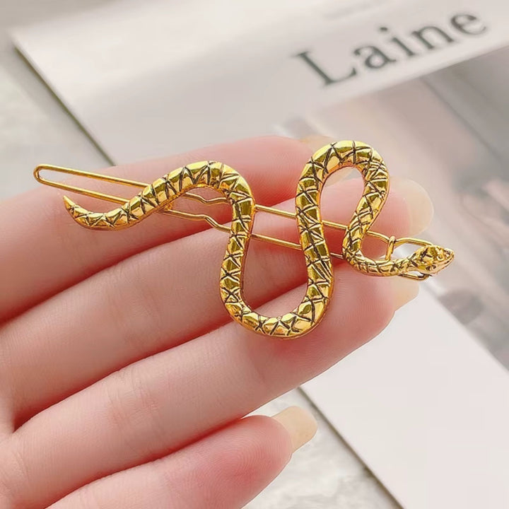 Vintage Snake Hair Pin – Rhinestone Serpent Hair Clip
