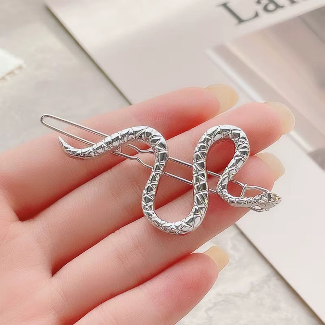 Vintage Snake Hair Pin – Rhinestone Serpent Hair Clip