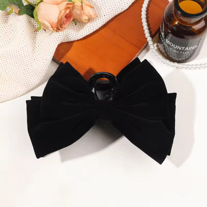 Velvet Bow Hair Claw Clip