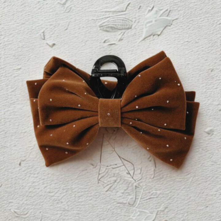 Velvet Bow Hair Claw Clip