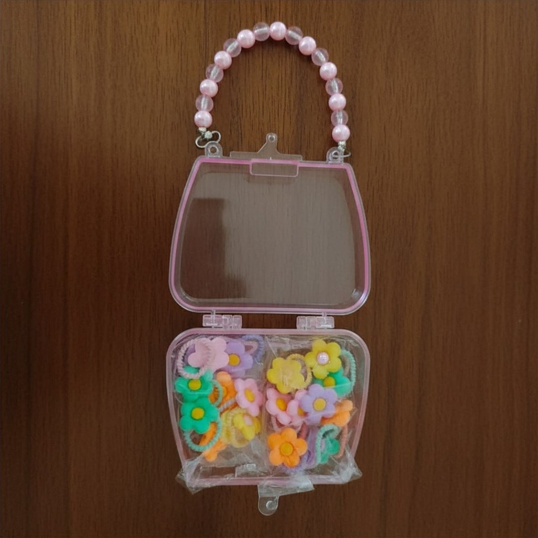 20-Piece Kids Elastic Hair Tie Set with Mini Organizer Bag