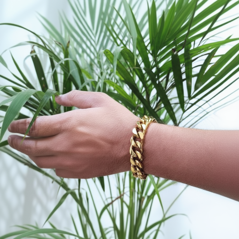 18K Gold Plated Stainless Steel –  Cuban Chain Bracelet