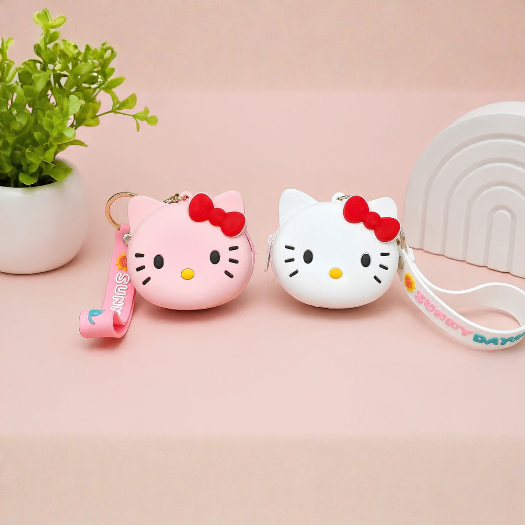 Kitty Silicon pouch keychain