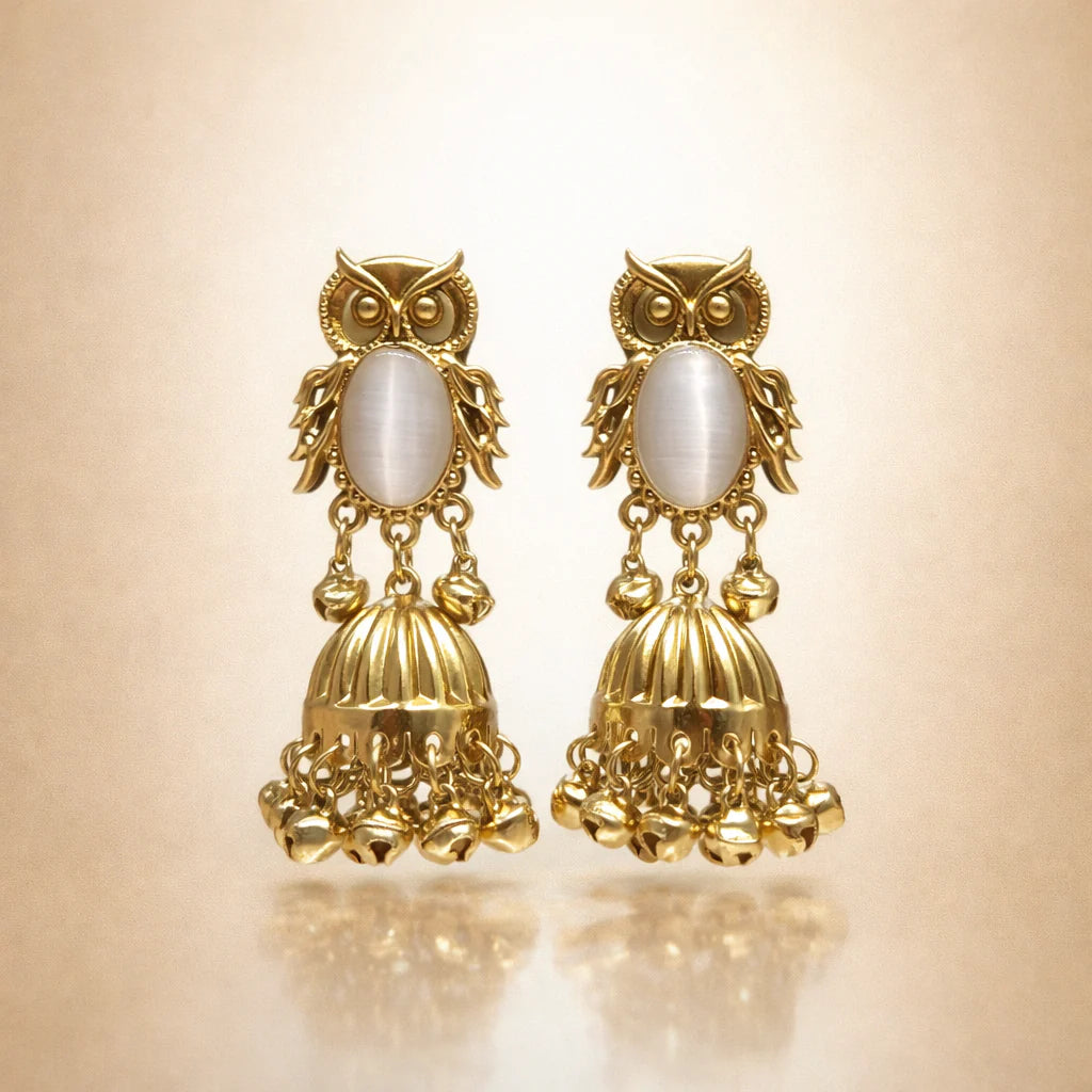Kashmiri Owl Jhumka Earrings