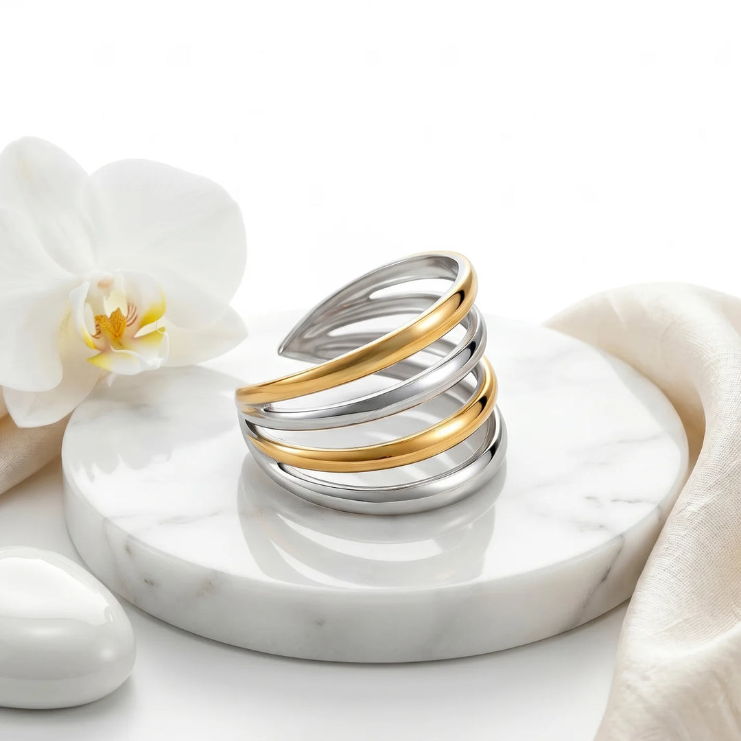 Anti Tarnish Dual-Tone ring