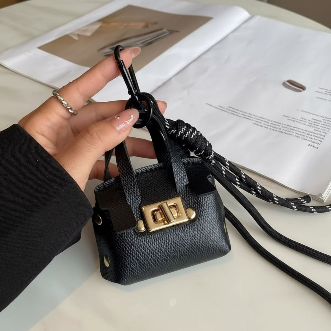 Leather Bag Keychain Charm