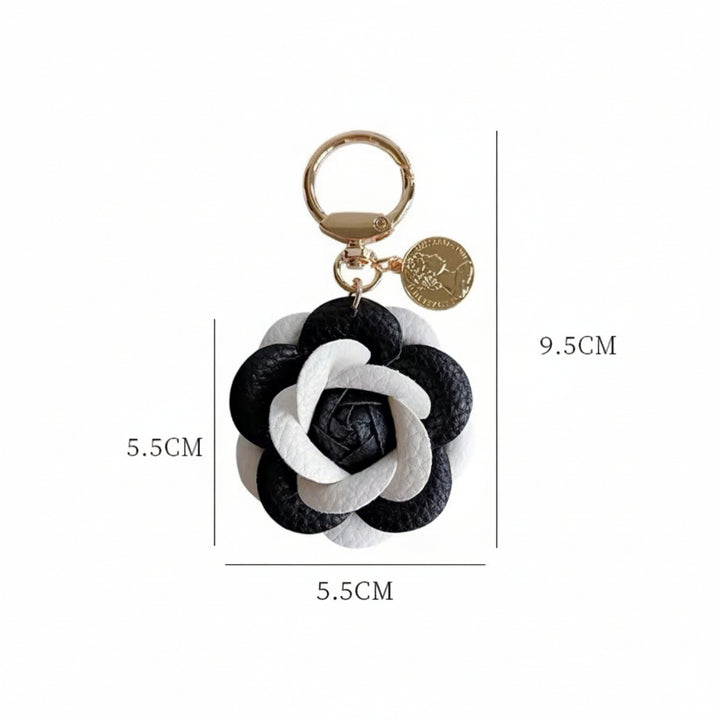 Monochrome Flower Keychain