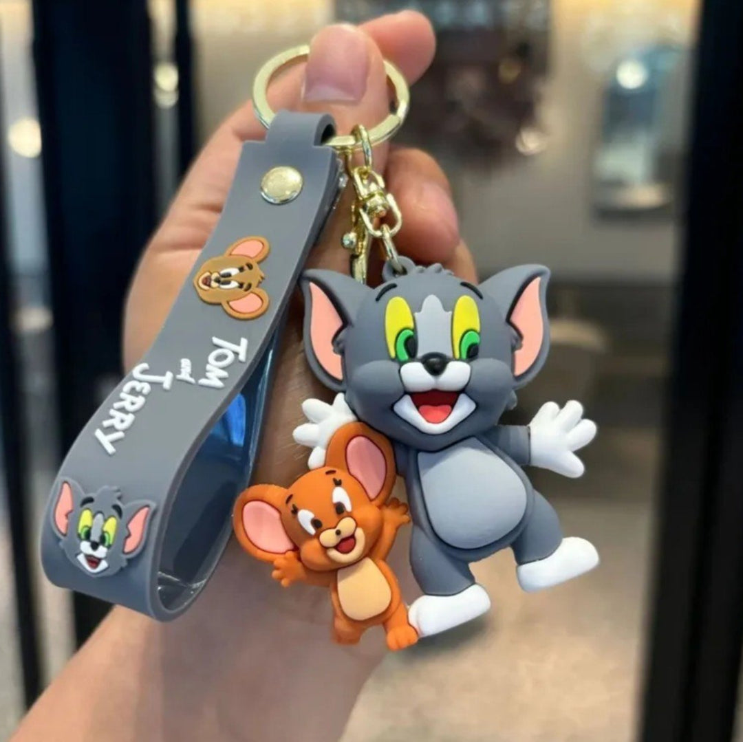 Silicon tom and jerry keychain